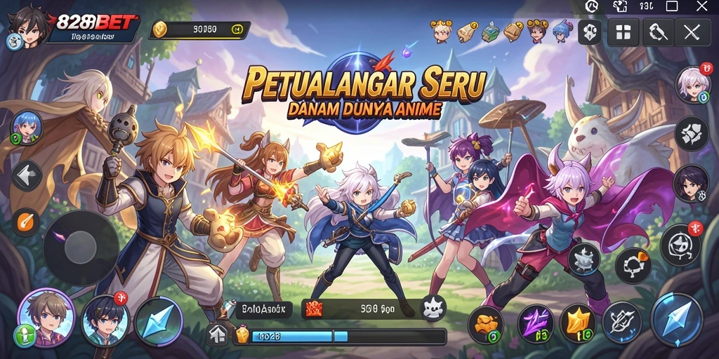 Tampilan gameplay <strong>828BET</strong> yang menakjubkan dengan karakter anime favorit.