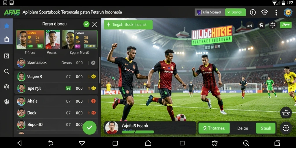 Tampilan antarmuka aplikasi AFAF yang user-friendly untuk taruhan Sportsbook.