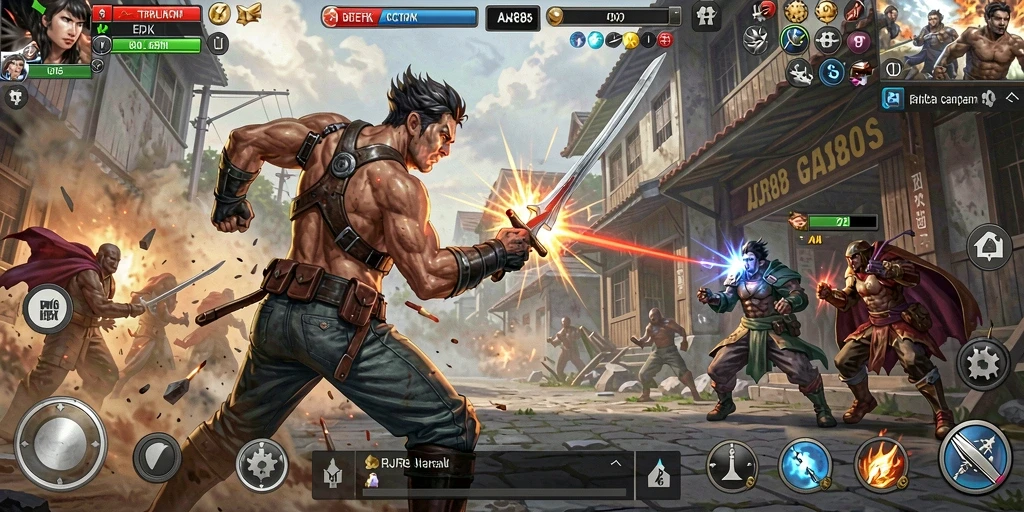 Screenshot utama AJR88 menunjukkan aksi intens dan grafis menakjubkan.