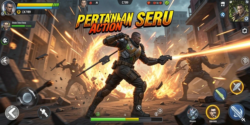 Tampilan seru dari gameplay CK789 dengan aksi yang mendebarkan.