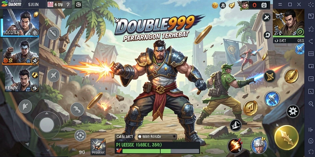 Screenshot gameplay <strong>DOUBLE999</strong> dengan aksi pertarungan yang seru dan mendebarkan.