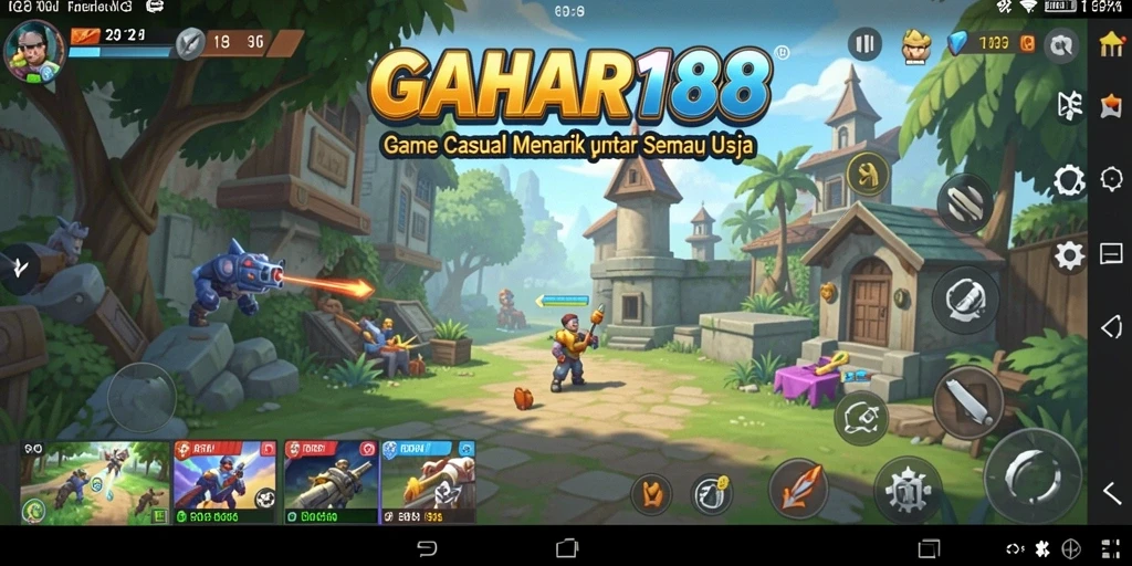 Tampilan gameplay menarik dari GAHAR188 dengan suasana ceria.