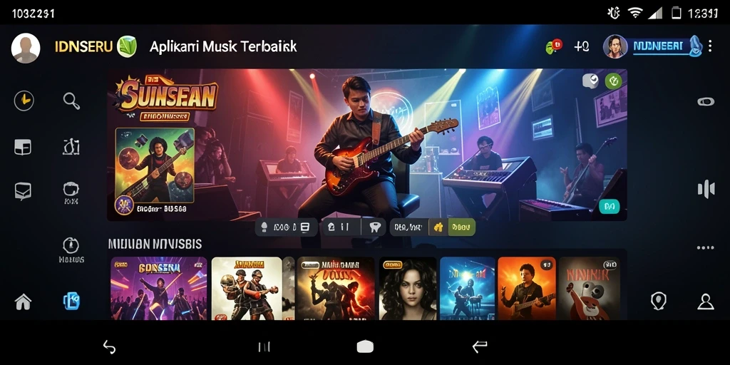 Tampilan screenshot IDNSERU menampilkan fitur musik interaktif yang menarik.