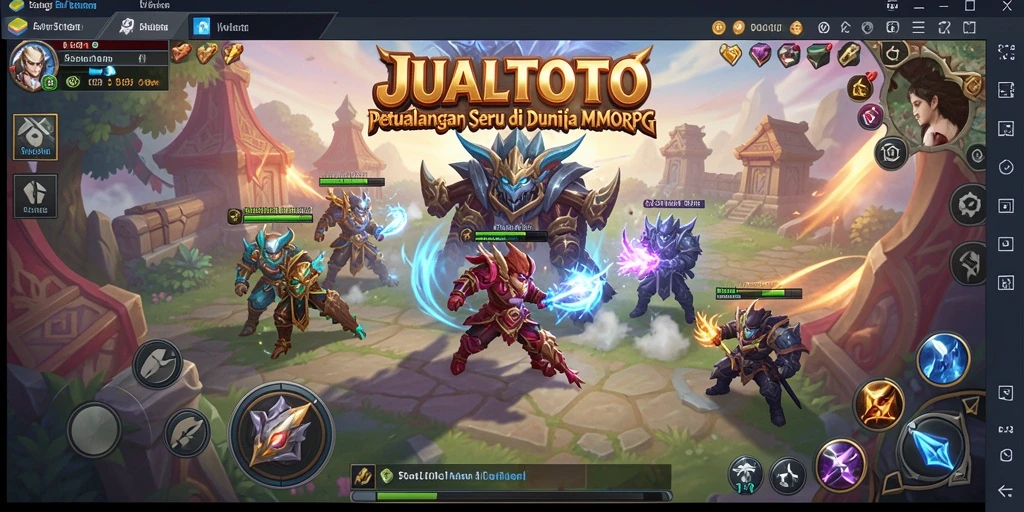 Tampilan gameplay menegangkan di dunia JUALTOTO MMORPG.