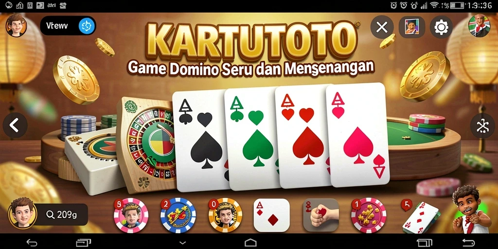Tampilan screenshot KARTUTOTO menampilkan gameplay seru Domino.