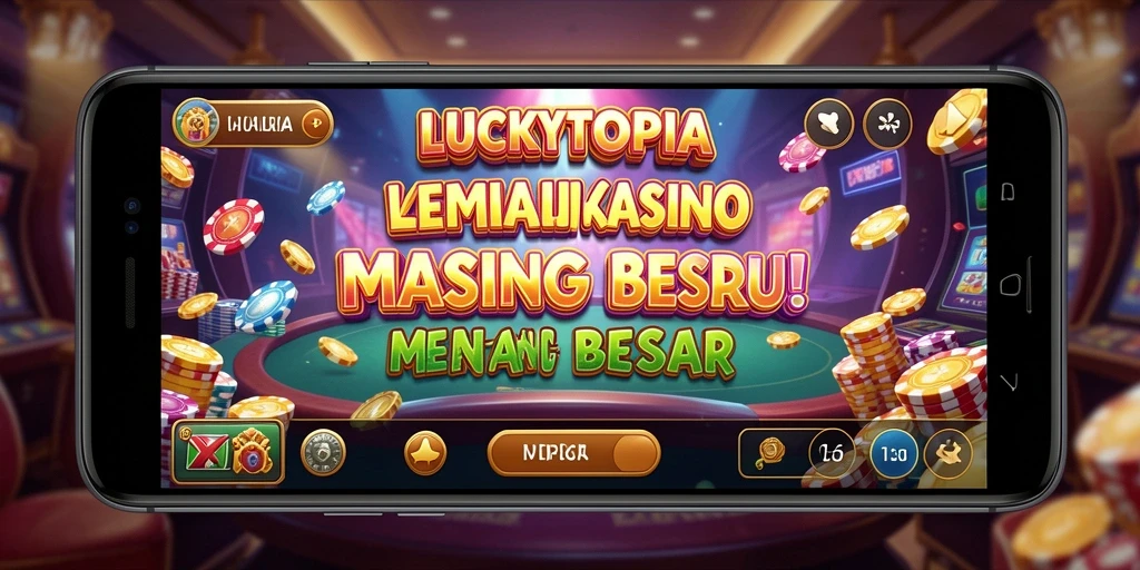 Tampilan yang menarik dan seru dari gameplay LUCKYTOPIA.