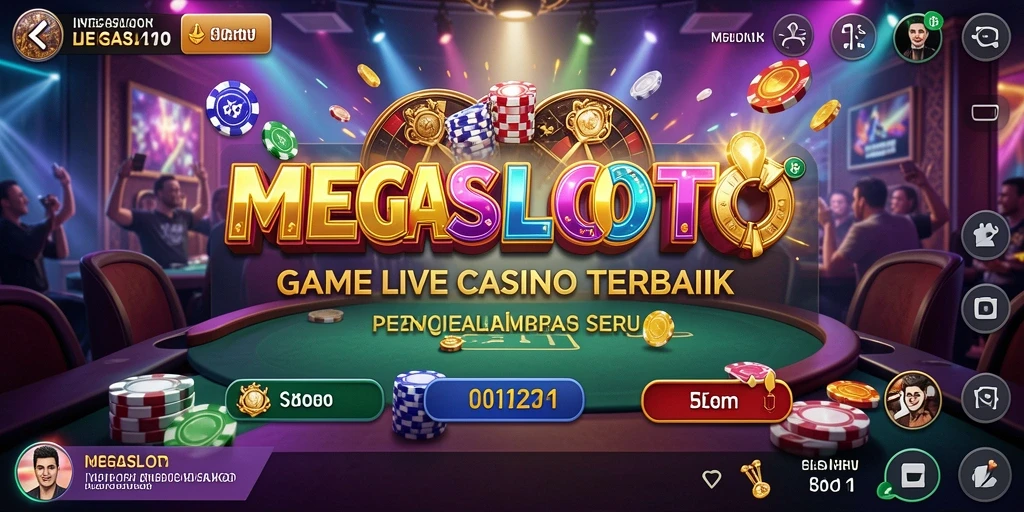 Tampilan gameplay seru di MEGASLOTO dengan dealer langsung.