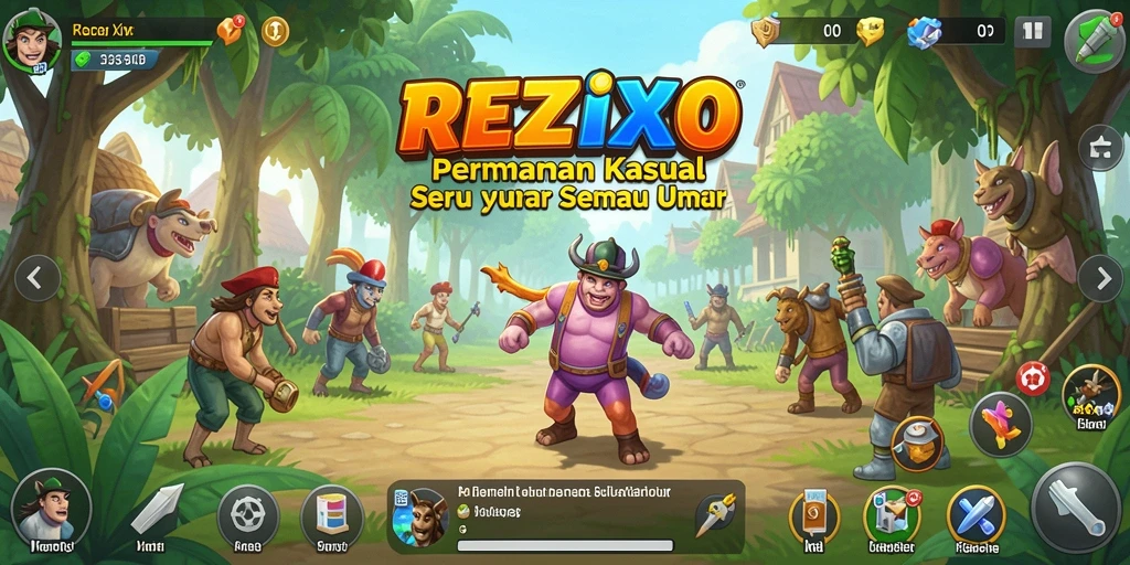 Tampilan gameplay seru dan penuh warna dari REZIXO.