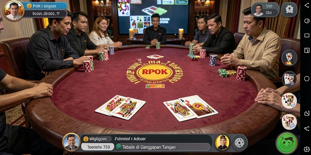 Tampilan gameplay Poker yang menarik dan menegangkan di RPOK.