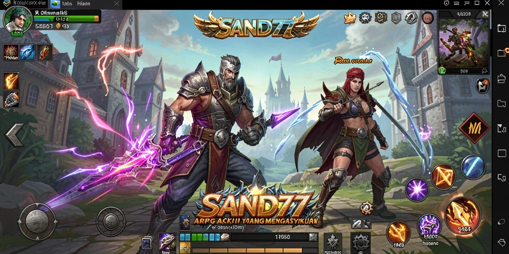 Tampilan gameplay SAND77 yang memikat dalam gaya ARPG.