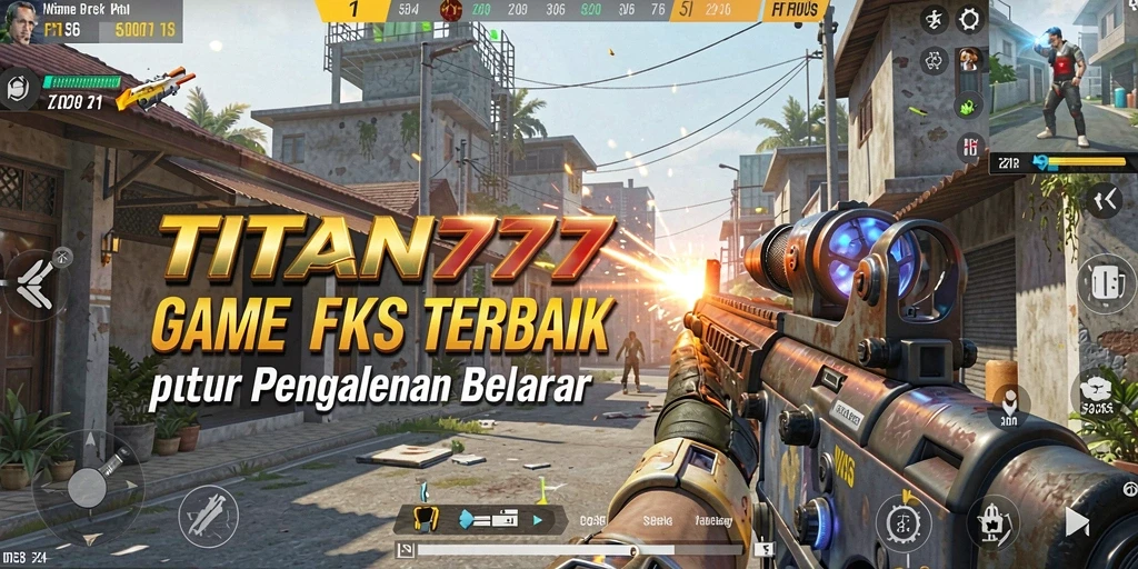 Tampilan gameplay menegangkan dari TITAN777 dalam aksi FPS.