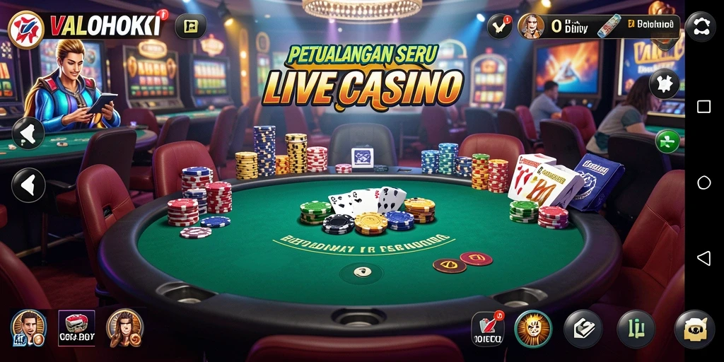 Tampilan menarik dari gameplay VALOHOKI dalam Live Casino yang interaktif.