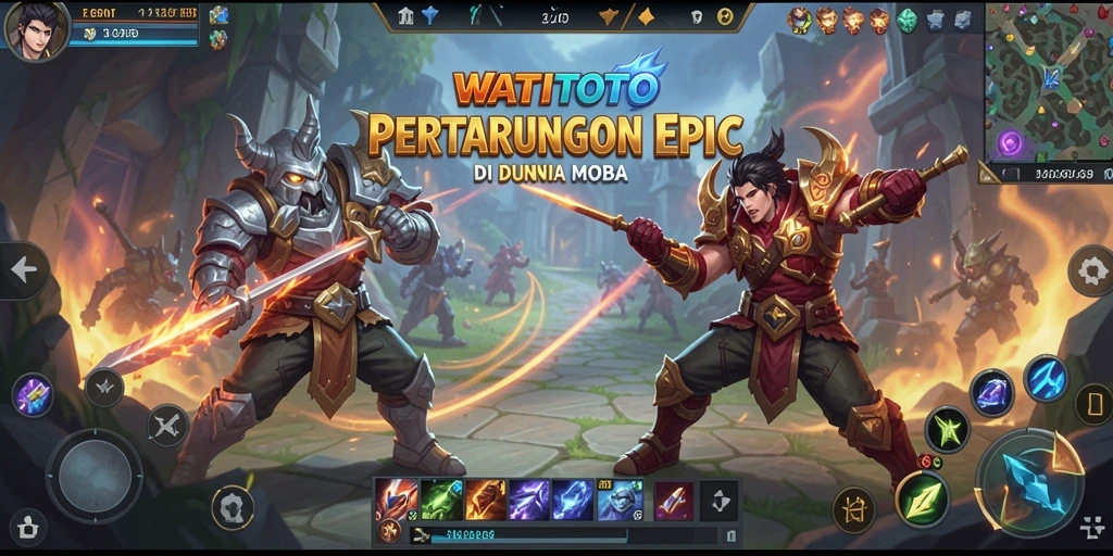 Tangkapan layar gameplay WATITOTO di medan tempur MOBA.